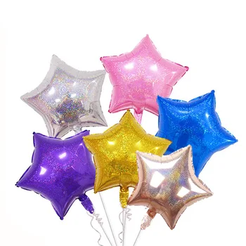 Svadobné dekorácie 18-palcové päť-špicaté hviezdy balón detské hračky narodeninovej party dekorácie, plávajúce laser balón