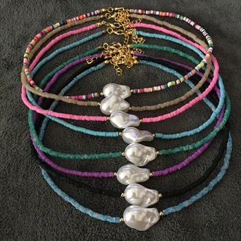 2020 skvelého českého nepravidelný Akryl perlový náhrdelník viacerých farebných možností najlepší darček pre priateľov dievčatá nastaviteľné choker