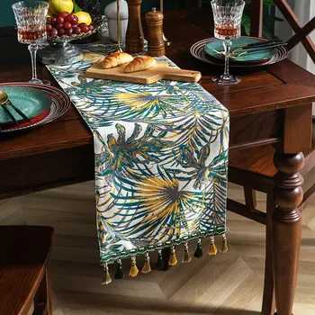 Noridc Stôl Runner Luxusné Stolové Prestieranie pre Strán Hotel Svadobný Stôl Dekor Bavlnená posteľná Bielizeň Tabuľka Kryt Geometrická Tabuľka Zahŕňa