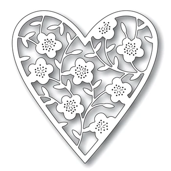 2020 Nové Valentine Srdce Pobočky Kvet Razba Pozadí Rezanie Kovov Zomrie Pre Scrapbooking Pohľadnice Robiť žiadne známky