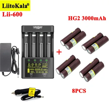 LiitoKala HG2 3000mAh Nabíjateľné batérie s Lii-600 Nabíjačka pre 3,7 V Li-ion 18650 21700 26650 1.2 V, AA, aaa NiMH