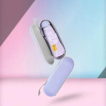 Päť-skladací Vreckový Dáždnik Ultra-Light Mini Dual-Purpose Skladací Dáždnik 6 Rebier opaľovací Krém Študentov na Ochranu pred Slnkom Dáždnik