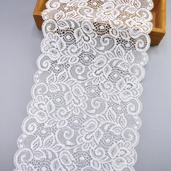 Elastické Biele Čipky Stuhou Afriky Čipky Textílie Šitie Pružnosť Čipky nášivka Vyšívané Čipky Výbava Svadobné Oblečenie Príslušenstvo