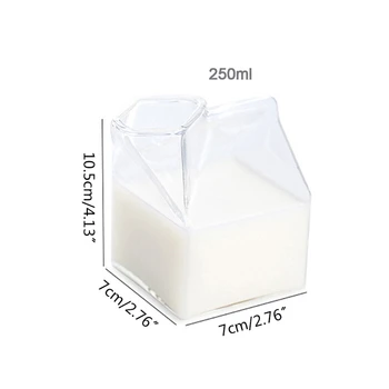 Mlieko Obal Creamer Námestie žiaruvzdorné Mini Mliečne Sklo Pohár Creamer Džbán na Mlieko Box na Mlieko, Káva, Voda, Džús