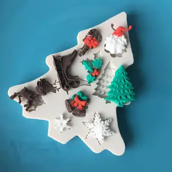 1pc Vianočné Silikónové Fondant Formy Mousse Torte Čokoláda Zdobenie Pečiva Plesne Kuchyňa Dekorácie Gadget Príslušenstvo