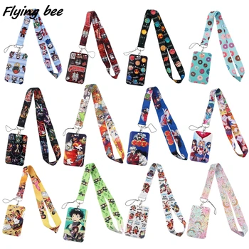 Flyingbee Horor Film Zabijaci Anime Mačka Šišky Lano s karabínou Na Kľúče ID Karty Telocvični Telefón Popruhy USB Odznak Držiteľ DIY Visieť Lano X1581