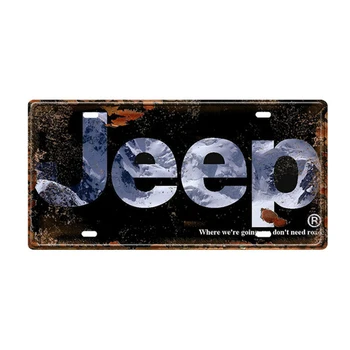 Klasické SUV Auto Jeep Racing Kovová Doska Tin Značky Vintage Kovové Plagát Dekoratívne Dosky Garáž Domáce Dekorácie