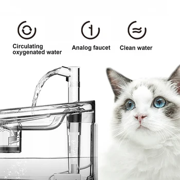 1.8 L, Automatické Mačka Studne S Kohútik Psa Zásobník Vody Priehľadné Napájačky Pre Mačky, Pet Pitnej Miska Filtra Feeder