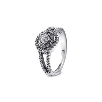 925 Sterling Silver Šperky Prstene pre Ženy Šumivé Dvojité Halo Krúžok 2021 Matky snubný Prsteň Darček Pre Priateľov, Veľkoobchod