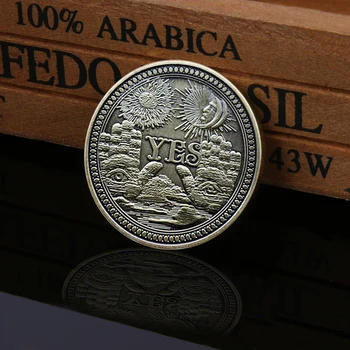 Starožitný, Aby Gotický Predpoveď Rozhodnutia ÁNO NIE Ouija obchod so Zliatiny Mince Obojstranný Pamätné Zber Šťastie Dolár Mince