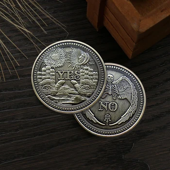 Starožitný, Aby Gotický Predpoveď Rozhodnutia ÁNO NIE Ouija obchod so Zliatiny Mince Obojstranný Pamätné Zber Šťastie Dolár Mince