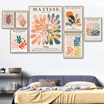 Matisse Farebné List Abstrakt Dievča Krivky Wall Art Plátno Na Maľovanie Nordic Plagáty A Potlačou Obrazov Na Stenu Pre Obývacia Izba Dekor