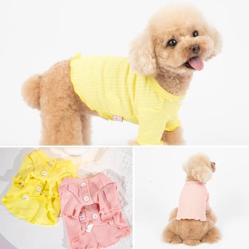 Letné Psa Tričko Cardigan Psie Oblečenie Pre Mačky Puppy Oblečenie Chihuahua Yorkshire Pomeranian Pudel Bišonika Pet Oblečenie Kabát 2021 Nové