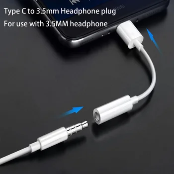 Audio kábel Typu C 3.5 Jack Slúchadlá Kábel USB C do 3,5 mm Slúchadlá Adaptér