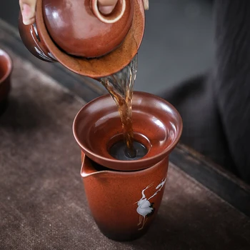 CHANSHOVA Čínsky retro štýl keramické čaj ifilters príslušenstvo čajové sitko filtra šálku čaju 2-dielna sada Teaware Príslušenstvo H534