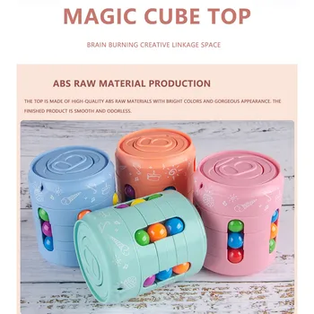Môže Cube Top Magické Farebné Fazule Prst Spinning Zmierňuje Stres Dekompresný Nástroj Pre Deti A Dospelých