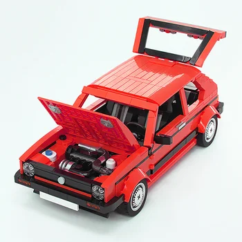 BuildMoc Technické Červená Golf Auto Tvorca Stavebné Bloky MOC Technické Super Pretekárske Auto, Tehly, Hračky Pre Deti,