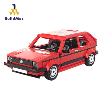 BuildMoc Technické Červená Golf Auto Tvorca Stavebné Bloky MOC Technické Super Pretekárske Auto, Tehly, Hračky Pre Deti,