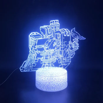 Hra Overwatch Hrdina Bašta 3D Lampa pre Vnútorné Dekoratívne na Narodeniny Darček, na batériový Laserové Led Nočné Svetlo Lampy