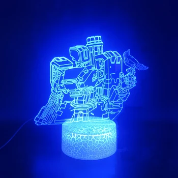 Hra Overwatch Hrdina Bašta 3D Lampa pre Vnútorné Dekoratívne na Narodeniny Darček, na batériový Laserové Led Nočné Svetlo Lampy