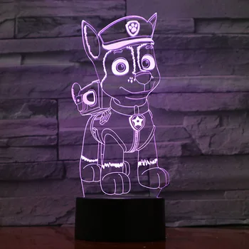 3D LED Nočné Svetlo 7 Farieb Mení na Čítanie Miestnosti Dekorácie Roztomilý Kreslený Akcie Obrázok Hračka Pre Narodeniny Vianočný Darček