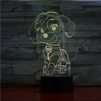 3D LED Nočné Svetlo 7 Farieb Mení na Čítanie Miestnosti Dekorácie Roztomilý Kreslený Akcie Obrázok Hračka Pre Narodeniny Vianočný Darček