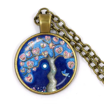 Strom Života Sklo Cabochon Vyhlásenie Náhrdelník & Prívesok Šperky Vintage Charm Reťazca Choker Náhrdelníky Darček pre Ženy