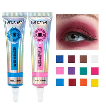 12 Farba Matný Kvapaliny Eyeshadow Krém Multifunkčné Vodeodolný Očný Tieň, Očné Linky, Rúž, Obočie Pigmentované Očný Make-Up
