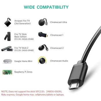 Micro - USB na RJ45 Ethernet Adaptér s Napájaním na Oheň TV,Oheň TV Stick,Chromecast Ultra o,Google Domov Mini