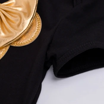 Novonarodené Dievčatká 4 Kus Oblečenie, Oblečenie Biela Čierna Mickey Romper Zlato Razenie Šortky Luk Hlavový Most Topánky Súpravy Dojčenská Kombinézu