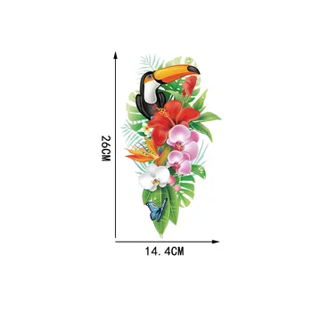ZTTZDY 14.4×26 CM Tropický Kvet Toucan Módne Wc WC Nálepky Cartoon Domov Izba Stenu zariadené, pri T2-1247