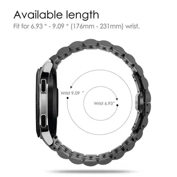 Z nehrdzavejúcej Ocele pásmo pre Samsung Galaxy sledovať Výstroj S3/aktívne 246mm watchband kovových pásov Huawei sledovať GT 2/2e/pro remienok 22 mm