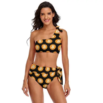 Bitcoin Bikiny, Plavky Nastaviteľné Trendy Plavky Leto Teenager Predaj 2 Kus Na Kúpanie Oblek