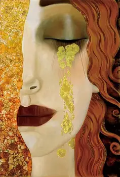 Klasická umelec Gustav Klimt (Gustav Klimt) roztrhané plátno abstraktné umenie diamond maľovanie domáce dekorácie