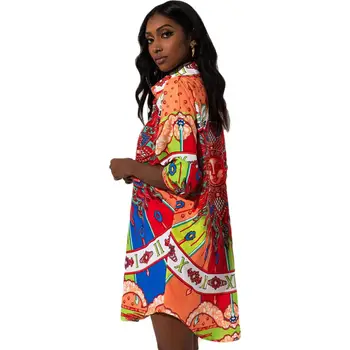 Móda Afrike Sexy Oblečenie Žien, Stredný Východ Tričko Šaty Bežné Tlačené Voľné Plus Veľkosť nočný klub party Šaty červené Dropshipping