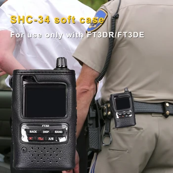 SHC-34 pôvodné Walkie Talkie Mäkké Kožené puzdro držiteľ ochrana taška pre Yaesu FT-3DE/FT-3DR Handhled obojsmerná Rádiová