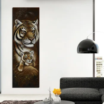 Slon, Tiger, Lev Jeleň Zebra Leopard Matka a Dieťa, Maľovanie na Plátno Zvierat Plagáty pre Obývacia Izba Dekor Wall Art