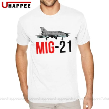 Vytlačené MIG 21 Jet Air Plane T Shirt pre Mužov Vlastné Krátke Rukávy Plný Bavlny O Krk Košele