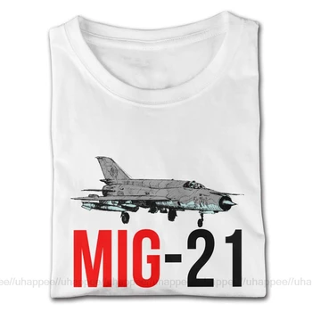 Vytlačené MIG 21 Jet Air Plane T Shirt pre Mužov Vlastné Krátke Rukávy Plný Bavlny O Krk Košele