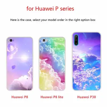 Prípade Silikónové Mäkké TPU Kryt Na Huawei P30 P40 P20 Pro P9 P10 Lite P Smart Z 2020 mraky rt roztomilý kawaii neba