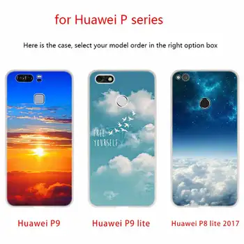 Prípade Silikónové Mäkké TPU Kryt Na Huawei P30 P40 P20 Pro P9 P10 Lite P Smart Z 2020 mraky rt roztomilý kawaii neba