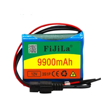 Nový 12 V 9900 mAh 3S1P Batterie Au Lítia 18650 Batterie Au Lítium-Pack Ochrany Conseil Nabíjateľná 1A Chargeur
