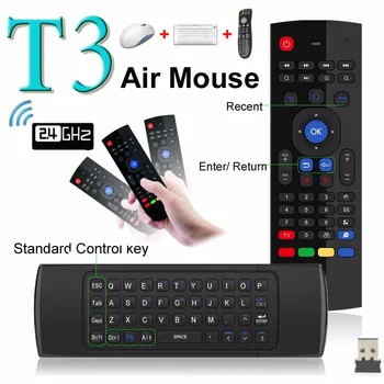 T3 2.4 G Vzduchu Myš Bezdrôtová Klávesnica ruskej 44 IČ Vzdelávania Hlasové Vyhľadávanie X96Max X96mini Android Smart TV Box Diaľkové Ovládanie