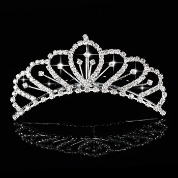 Lesklé crystal koruny tiara dievča diadem svadba nevesta bridesmaid, vlasové doplnky headdress