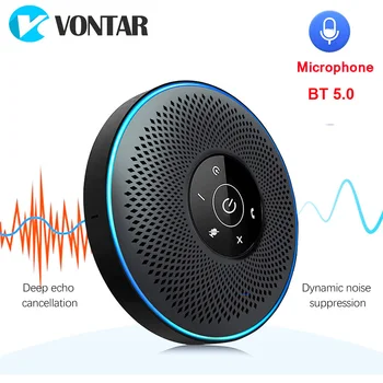 VONTAR S4 Bezdrôtové Hi Stretnúť BT 5.0 Odposluch konferencie Reproduktor s 4 Mikrofóny, Rozšírené Hlasové Vyzdvihnutie Stretnutie Box