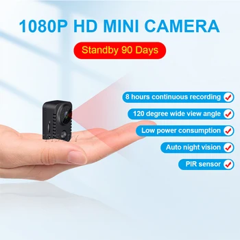 1080P HD Mini Kamera, Automatické Nočné Videnie Pohybu PIR Snímača videokamery Espia Oculta Videokamera Micro Cam Podporu Skryté TF Karty