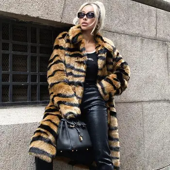 Leopard Coats Ženy, Umelú Kožušinu Kabát Luxusné Zime Teplé Oblečenie Bunda Fashion Umelé Kožušiny Žien Outwear Vysokej Kvality 3XL