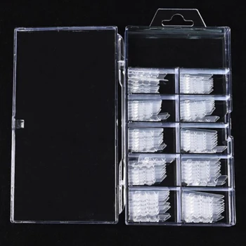 60 Ks + Box francúzsky Štýl False Nechty, Farebné Glazúry Modelu Klinec/transpare