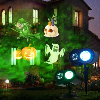 LED Vianočné Projektor Svetlo s 12 Listov Vzory, Vonkajší Krytý Dovolenku pre Halloween Vianoce Domov Narodeninovej Párty Dekorácie