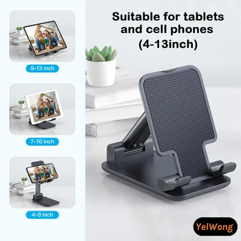YelWong Držiaka Telefónu Prenosný Držiak na Tablet iPad, Stojan Stolový Držiak Upraviť Skladací Stojan pre iPhone Samsung Huawei Xiao